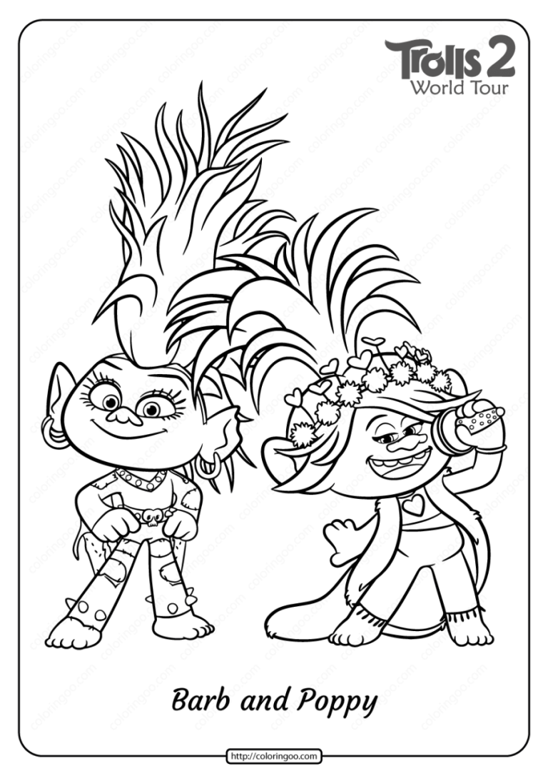 Trolls World Tour Coloring Pages Queen Poppy