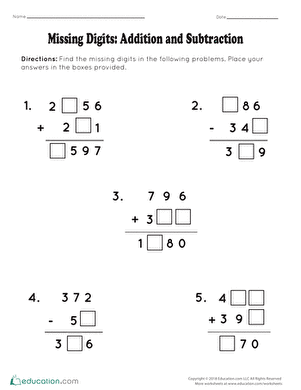 Subtraction Worksheets For Grade 3 With Answers