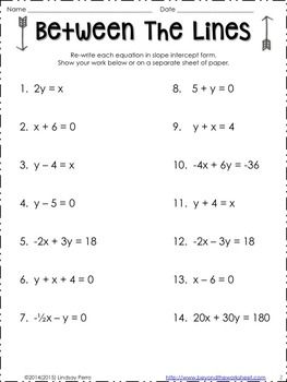 6th Grade 7th Grade Linear Equations Worksheet