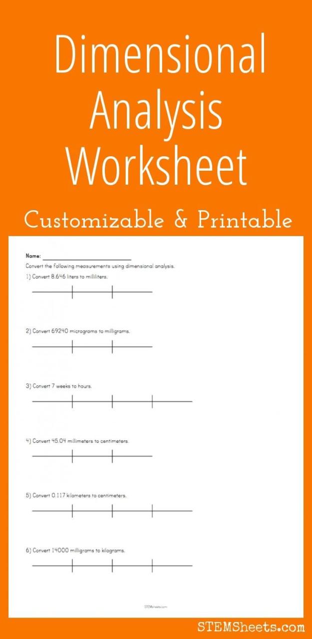 Practice Worksheet Dimensional Analysis Worksheet Answer Key