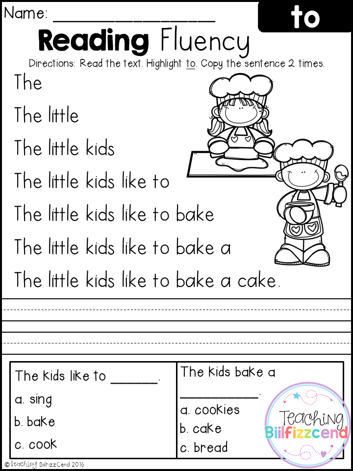 Reading Free Printable Worksheets For 1st Graders