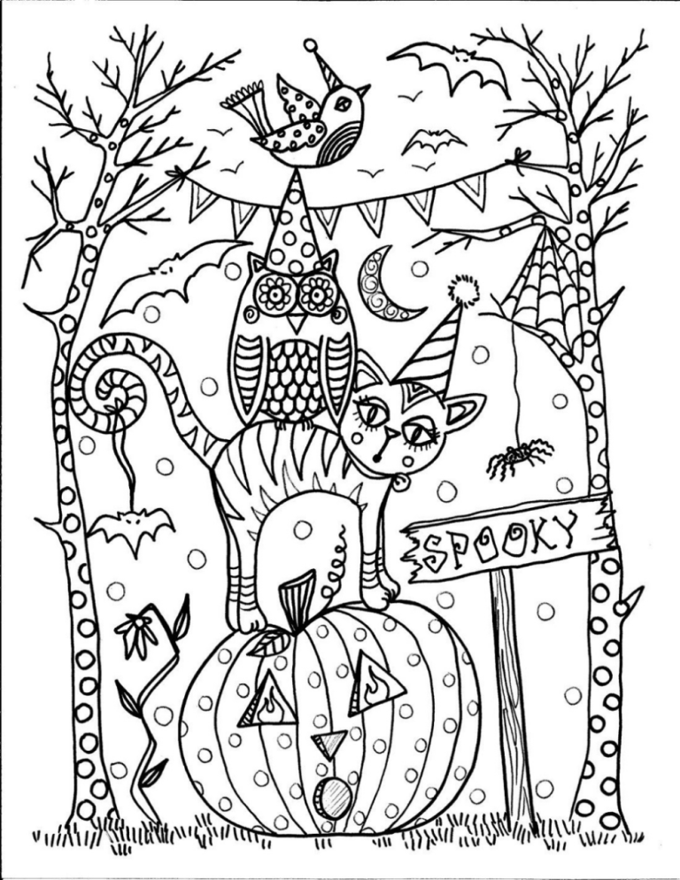 Coloring Pages Halloween Cat