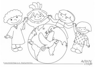 Coloring Pages Drawing World Peace Day