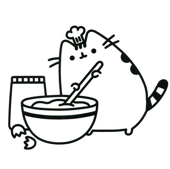 Cute Little Space Food Pusheen Coloring Pages