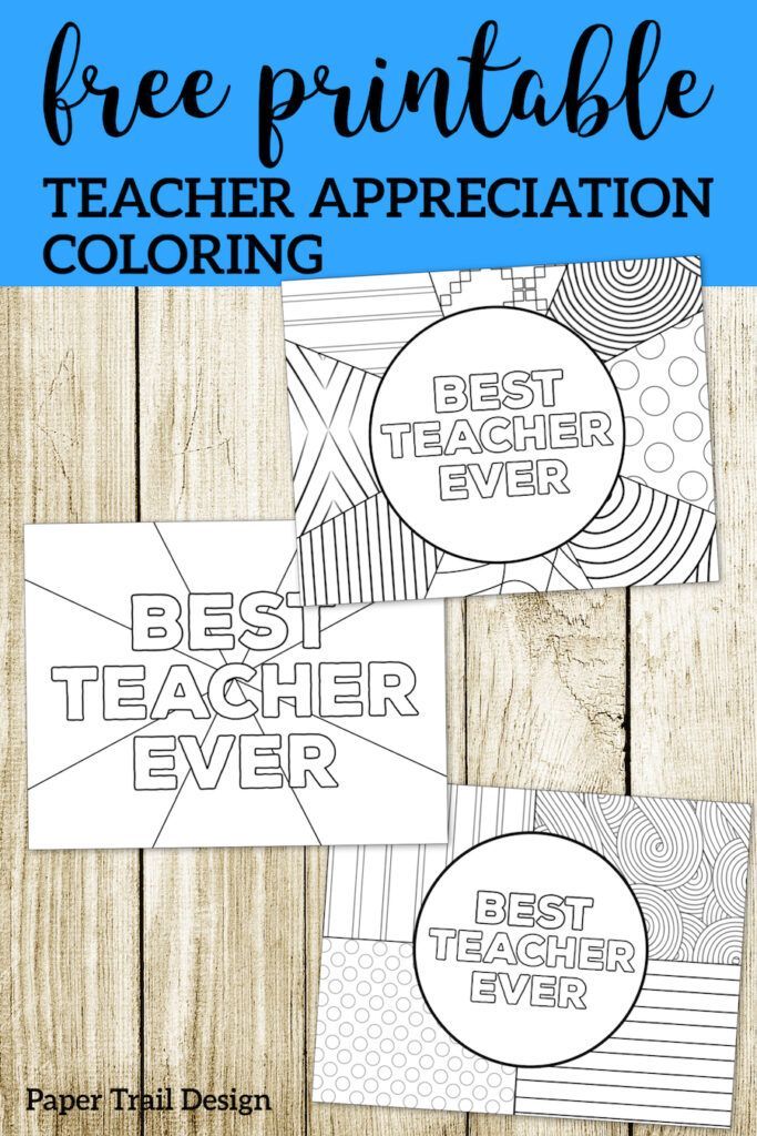 Printable Teacher Appreciation Coloring Sheet