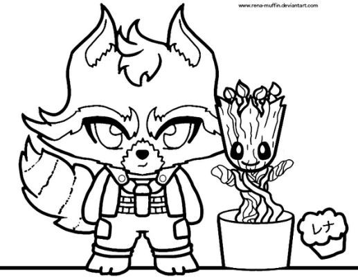 Groot Coloring Pages Free