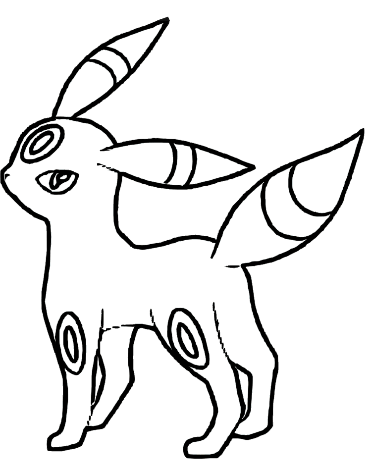 Umbreon Pokemon Coloring Pages Eevee Evolutions