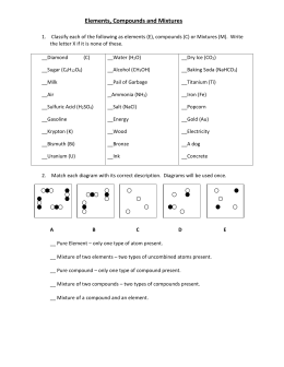 Elements Compounds And Mixtures Worksheet Answers Part 4