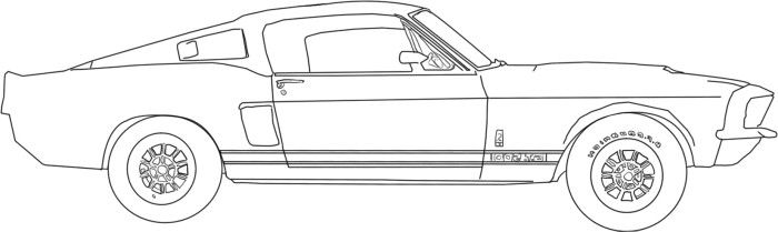 Muscle Car Mustang Race Car Coloring Pages