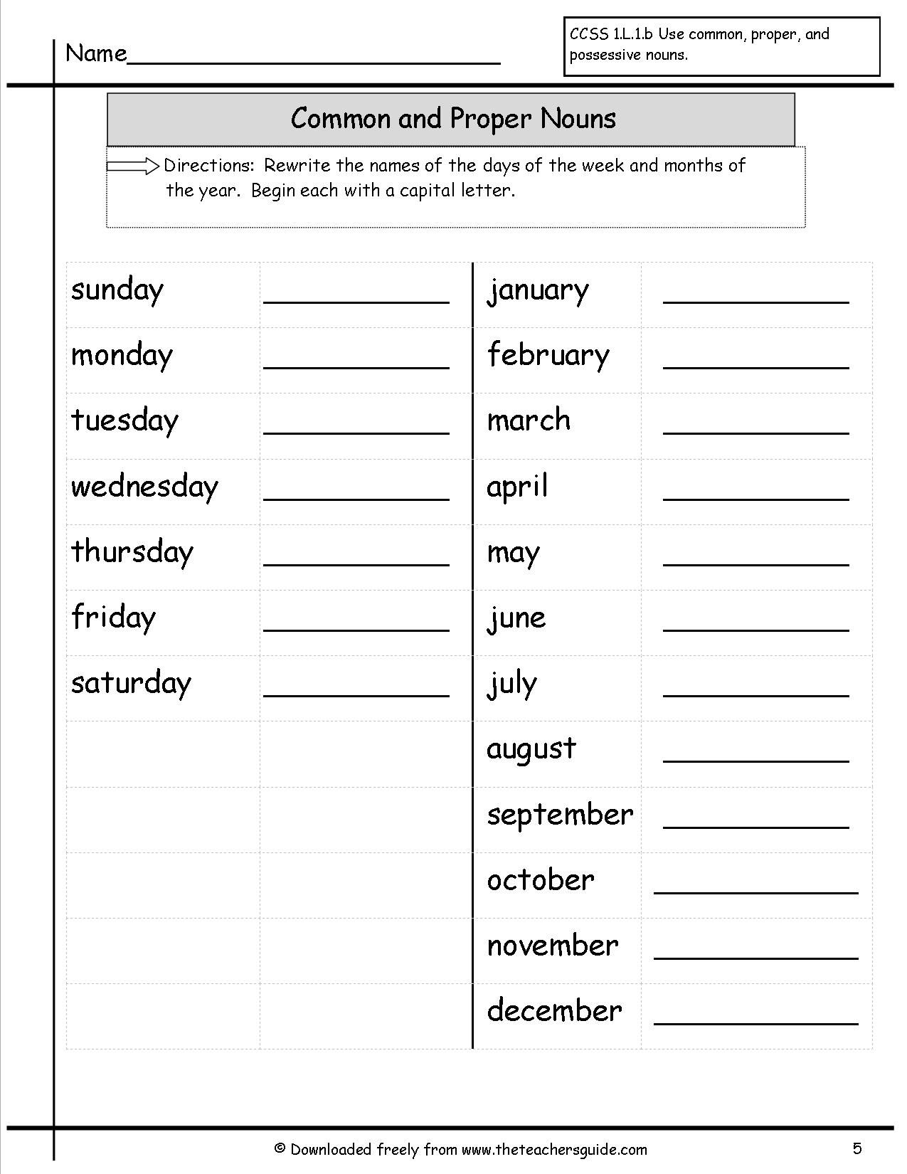 4th Grade Common And Proper Nouns Worksheets For Grade 4 With Answers Askworksheet