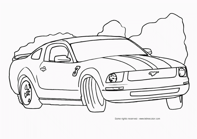 Mustang Race Cars Coloring Pages