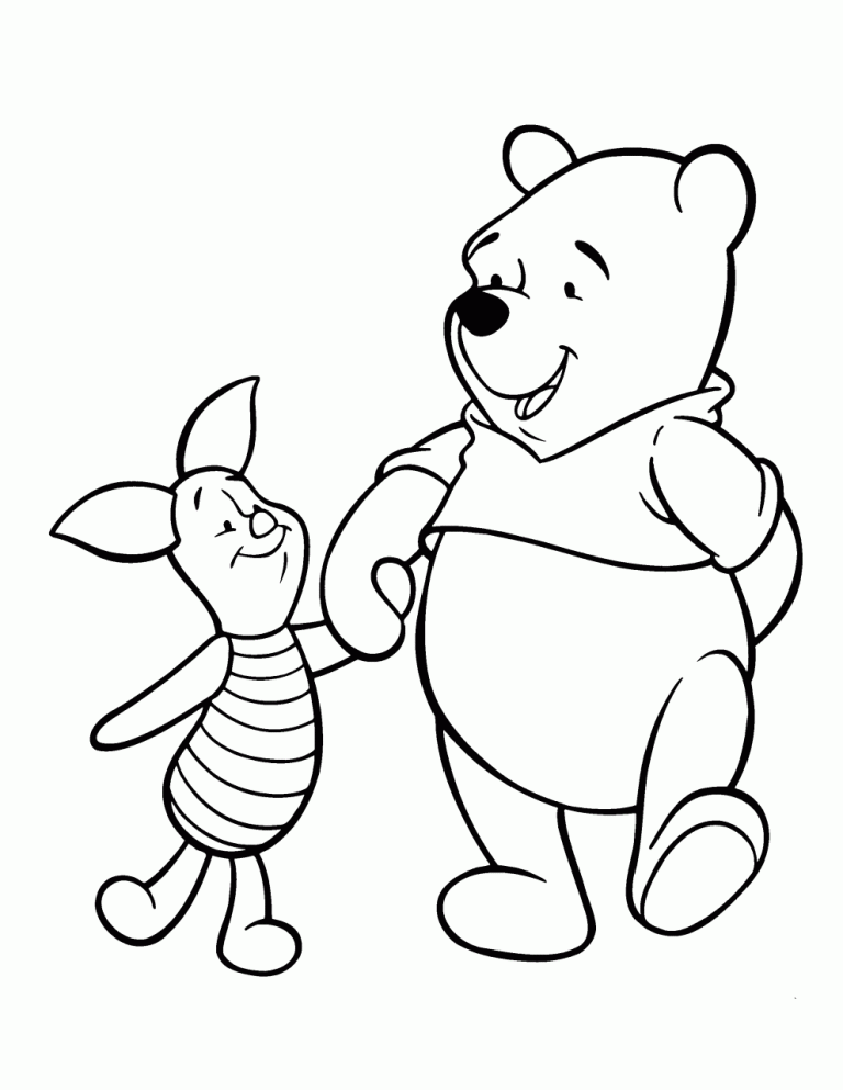 Classic Winnie The Pooh And Piglet Coloring Pages