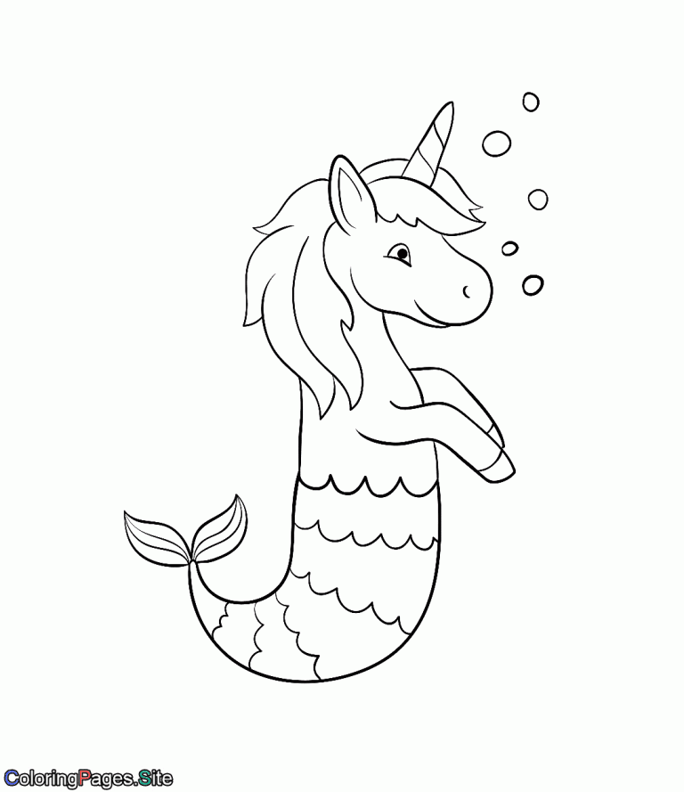 Printable Unicorn Mermaid Coloring Pages