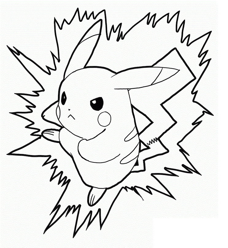 Cute Adorable Pikachu Coloring Pages