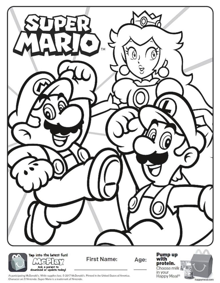 Mario Bros Coloring Pages Free