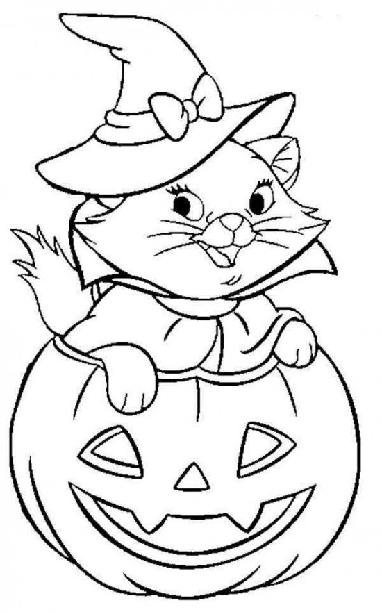 Printable Colouring Printable Cute Halloween Coloring Pages