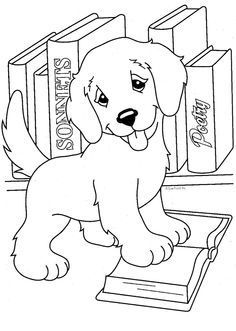 Pup Academy Golden Retriever Cute Puppy Coloring Pages