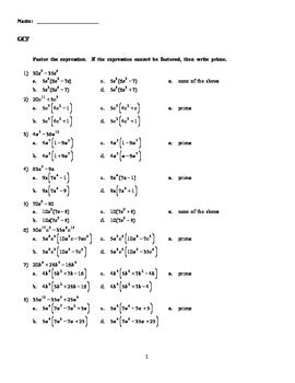 Factoring Polynomials Worksheet With Answers Algebra 2 Kuta Software