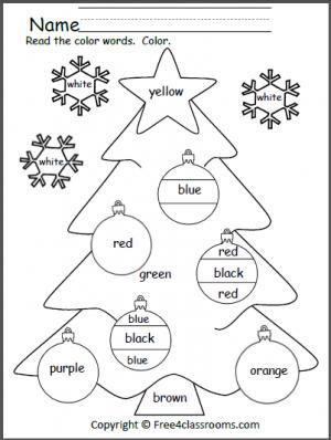 Christmas Worksheets For Kids/ Coloring Pdf