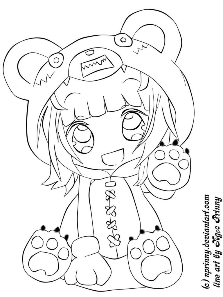 Kawaii Anime Coloring Pages For Kids