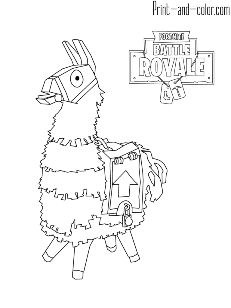 Fortnite Loot Llama Coloring Page
