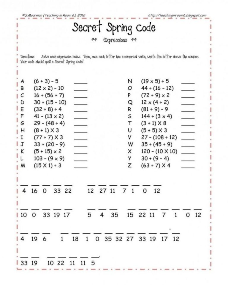 Free Math Worksheets For 6th Grade Word Problems