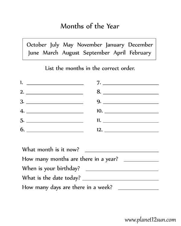 2nd Grade Days Of The Week Worksheets Pdf