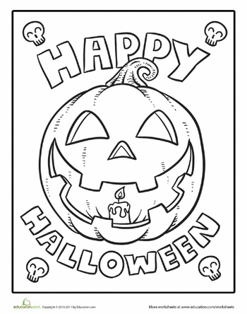 Happy Halloween Coloring Pages For Kids