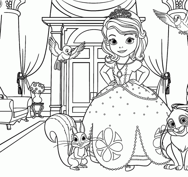 Printable Easy Sofia The First Coloring Pages