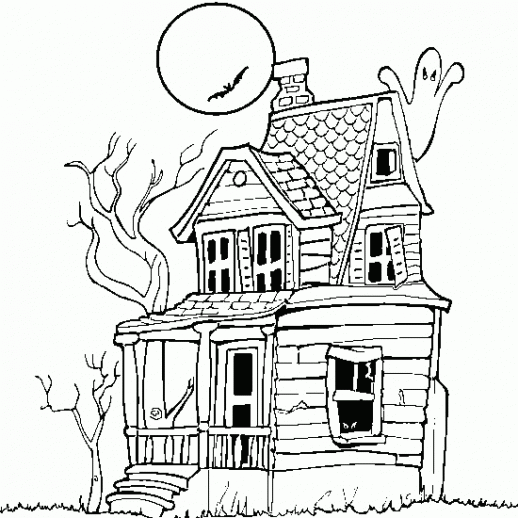 Ghost Scary Halloween Coloring Pages