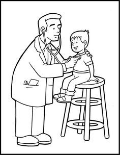 Community Helpers Doctor Coloring Pages