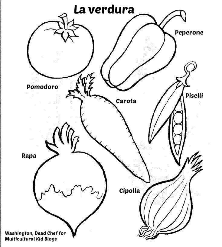 Fruit Vegetables Coloring Pages With Names
