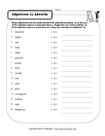 Adjectives And Adverbs Worksheet For Grade 2