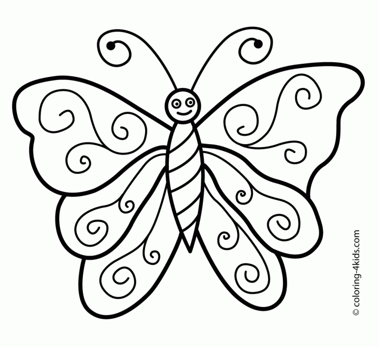 Simple Butterfly Coloring Pages