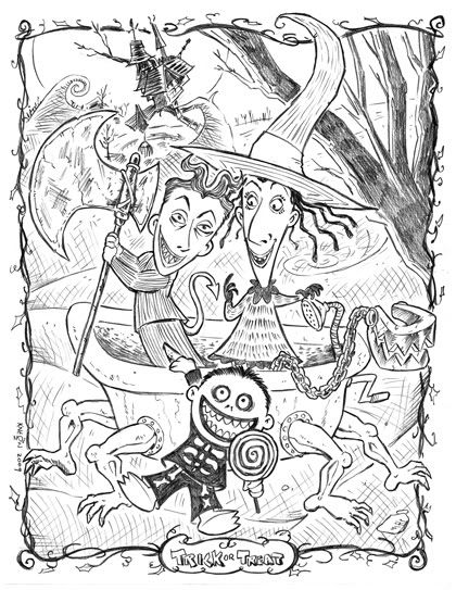 Free Printable Coloring Sheet Easy Nightmare Before Christmas Coloring Pages