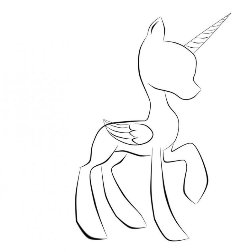 Realistic Alicorn Coloring Pages