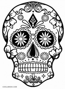 Printable Easy Skull Coloring Pages