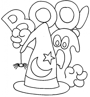Ghost Halloween Coloring Pages For Kids