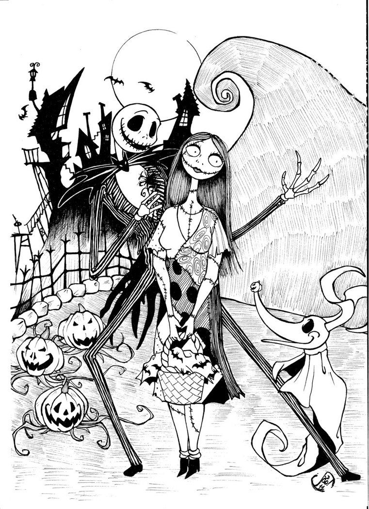 Free Printable Coloring Sheet Nightmare Before Christmas Coloring Pages For Kids