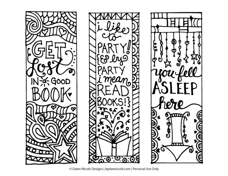 Free Printable Free Bookmarks To Print And Color