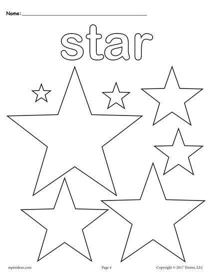 Star Coloring Pages For Toddlers