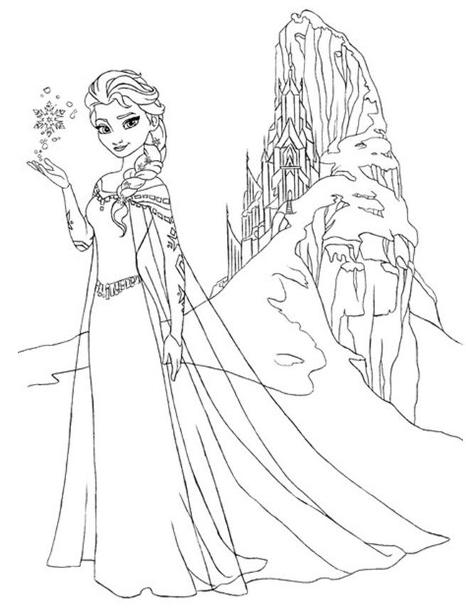 Cartoon Coloring Queen Elsa Frozen Coloring Pages