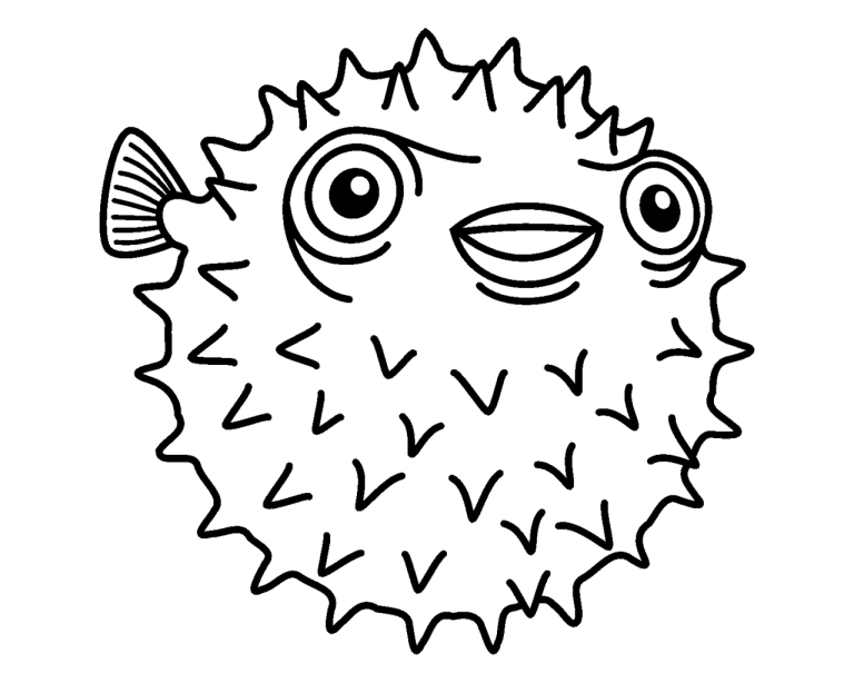 Cute Puffer Fish Coloring Pages
