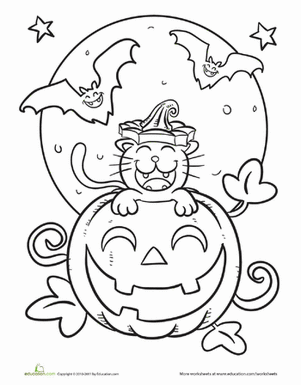 Cartoon Cat Coloring Pages Horror