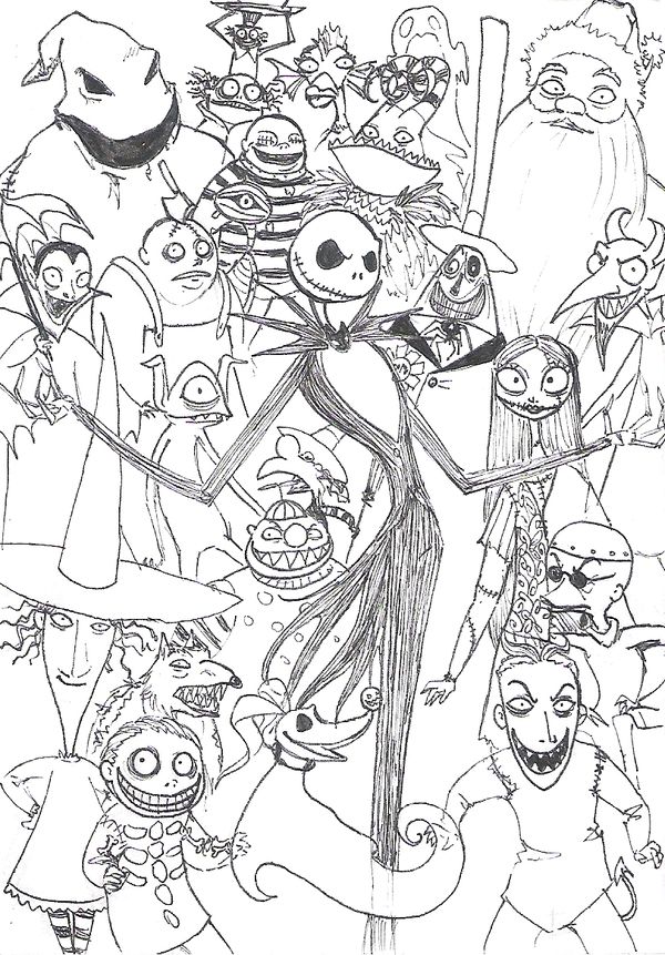 Free Printable Coloring Sheet Nightmare Before Christmas Coloring Pages