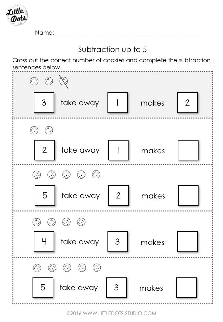 Subtraction Worksheets For Grade 1 Up To 10