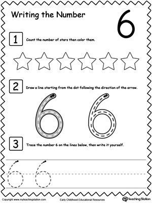 Number 6 Worksheets For Kindergarten