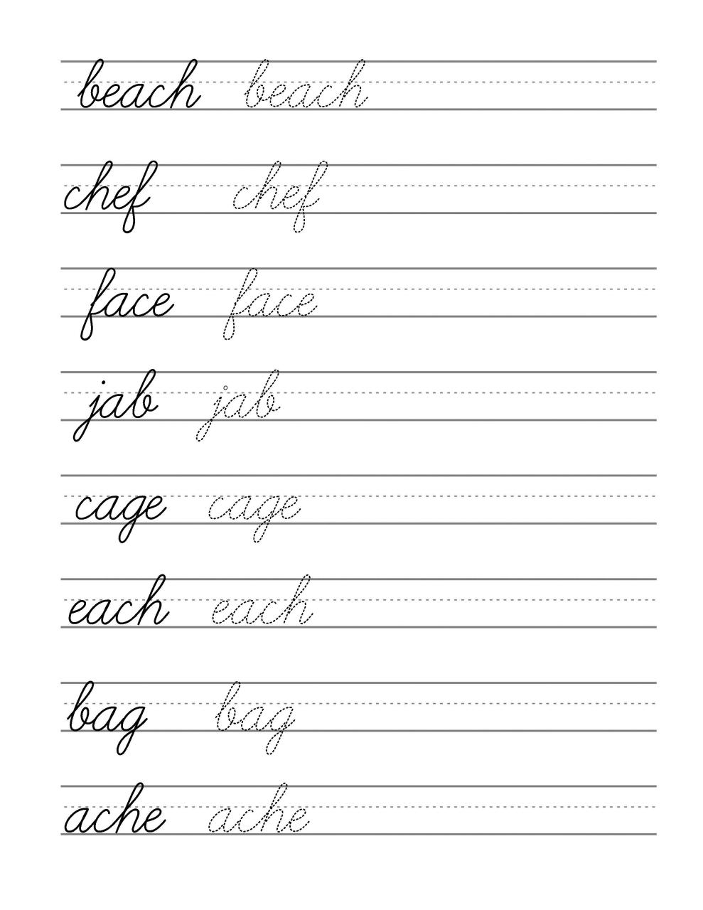 Cursive Handwriting Worksheets For 3rd Grade