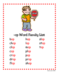 Op Word Family Worksheets Pdf