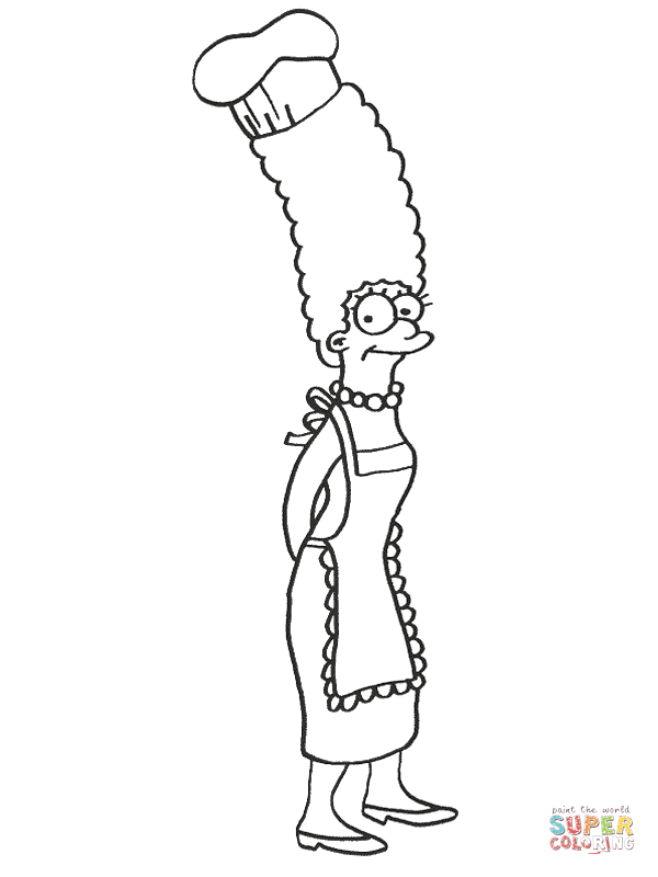 Simpsons Coloring Pages Marge